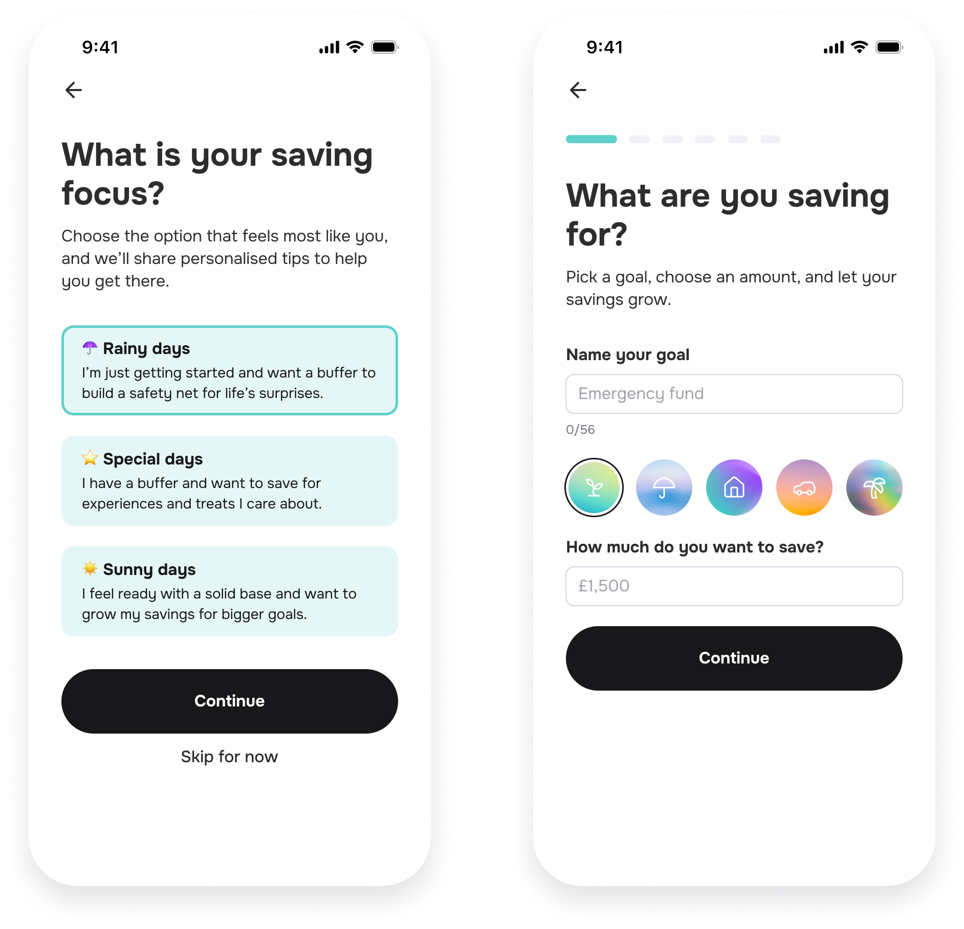 Border of a selected Card and the Progress Stepper (Breadcrumbs)